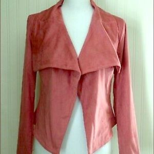 Suede drape jacket